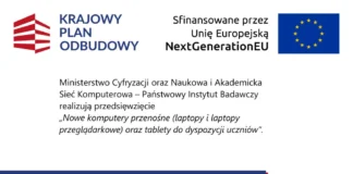 Sprzęt dla szkół z Krajowego Planu Odbudowy plakat informacyjny c15g