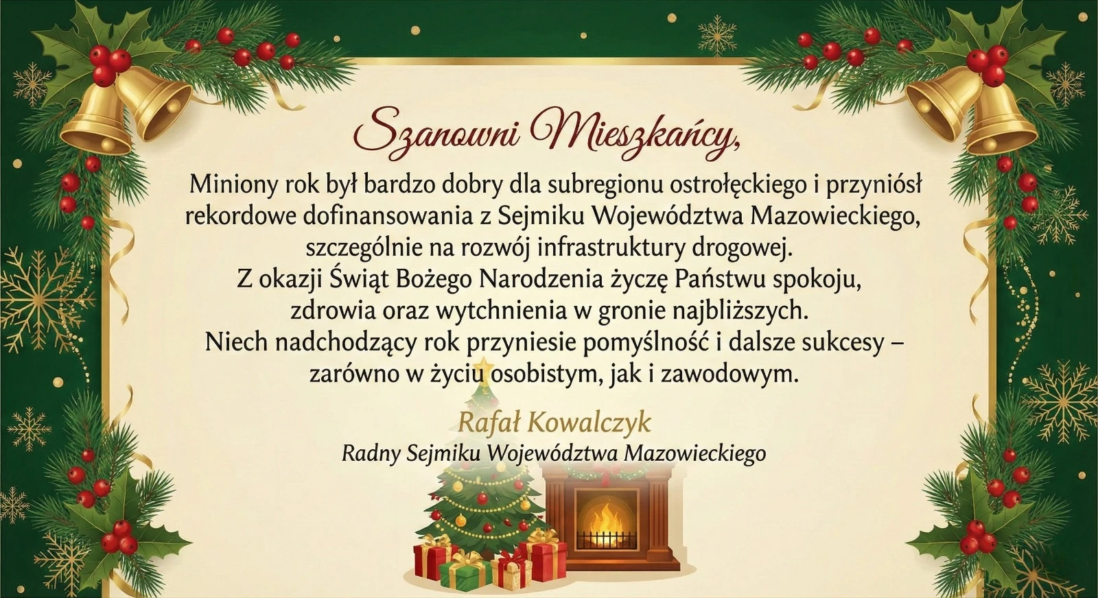 Rafał Kowalczyk życzenia świąteczne