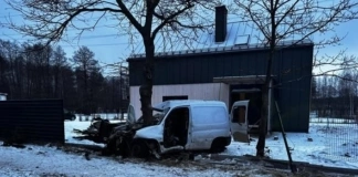 Kierowca dostawczego Peugeota uderzył w drzewo 275 240972