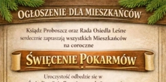 Święcenie Pokarmów na Osiedlu Leśnym ogloszenie mieszkancow lelis