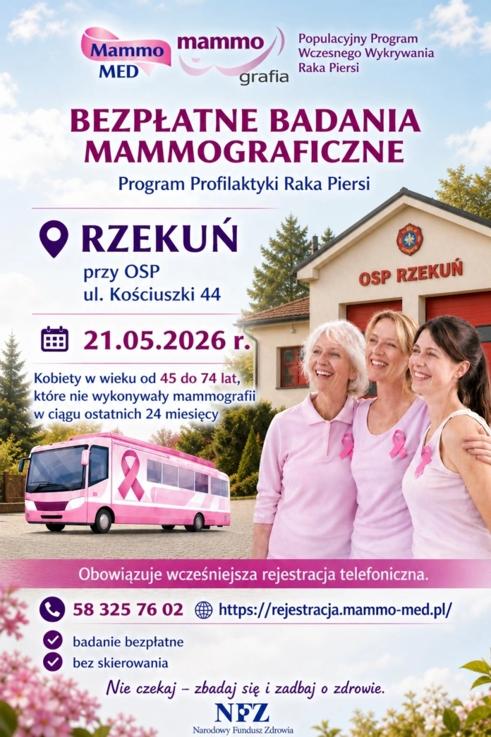 bezplatne badania mammograficzne rzekun