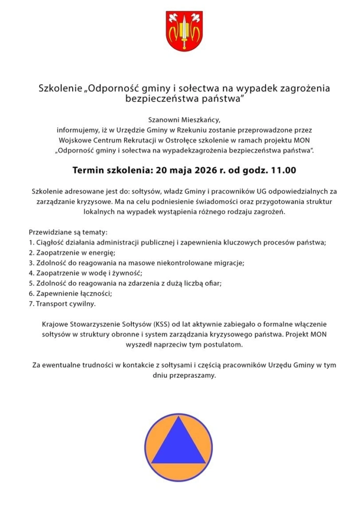 szkolenie rzekun odpornosc gminy i solectwa