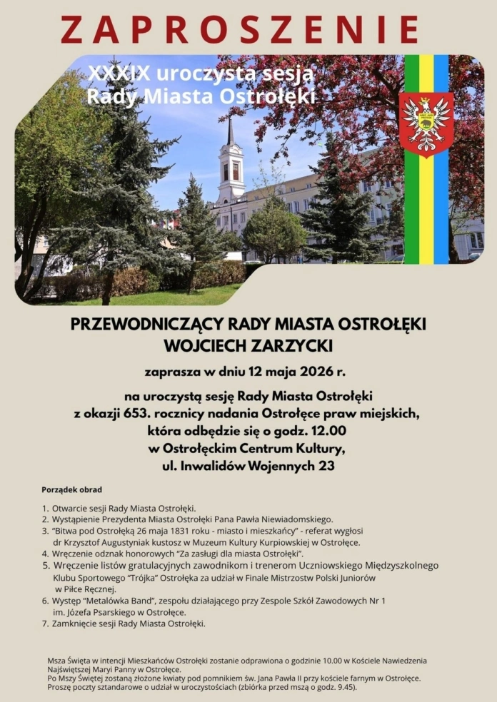 uroczysta sesja rady miasta ostroleki