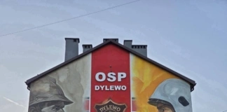 Mural na 100-lecie OSP Dylewo w gminie Kadzidło 708694976_1288535610100107_8121671299698518247_n