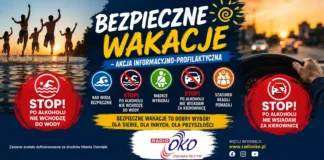 ’Bezpieczne Wakacje – projekt dofinansowany ze środków Urzędu Miasta Ostrołęki. bezpieczne wakacje