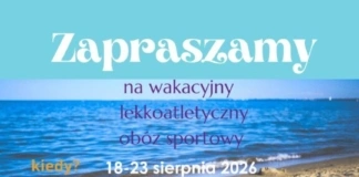 Sportowe Wakacje w Mieście 2026 – lekkoatletyka dla dzieci i młodzieży! plakat oboz 2026 576x1024 1