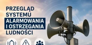 Przegląd systemu alarmowania i ostrzegania ludności w gminie Lelis cropped news akt foto 970