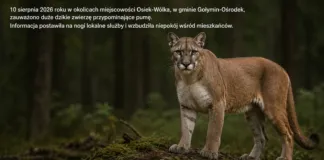 Puma pod Ciechanowem? Mieszkańcy ostrzeżeni. Dzikiego kota zauważono w powiecie ciechanowskim file_000000007c3c820abf907327247dfcef
