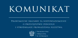 Prawomocne skazanie za niepowiadomienie organów ścigania o popełnieniu przestępstwa pedofilii komunkat pedofilia