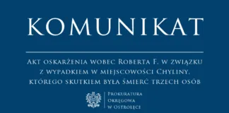 Akt oskarżenia wobec Roberta F. w związku z wypadkiem w miejscowości Chyliny prokuratura robert f